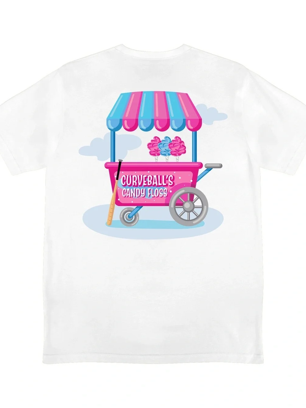 New Baseball Lifestyle 101 Home Run Sugar Tee Boys XL Cotton Candy White Summer